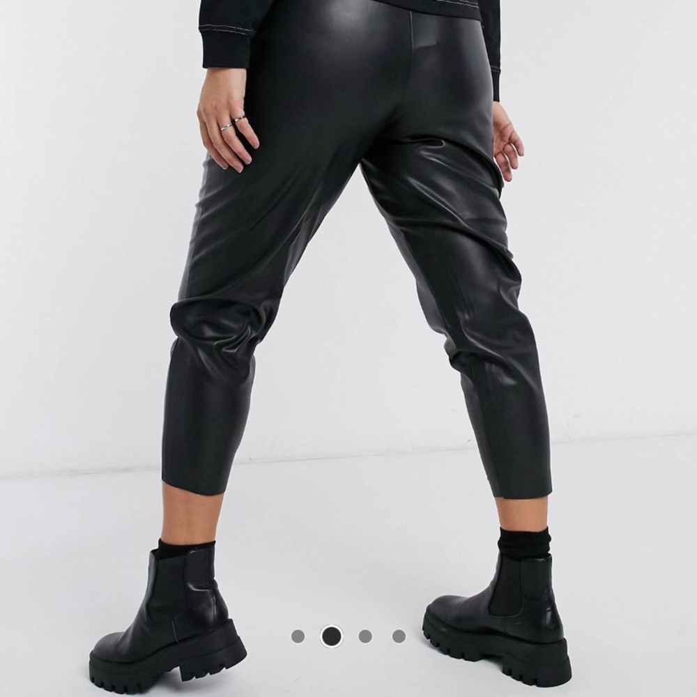 High Waist Leather Look Leggings